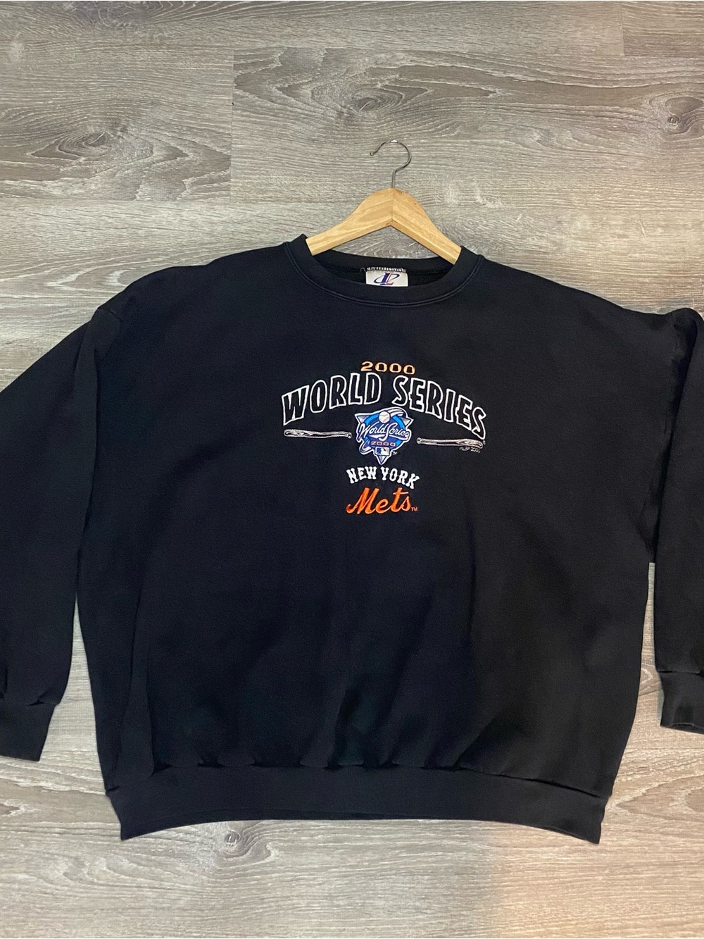 Vintage 2000 New York Mets World Series Logo Athletic Crewneck Sweatshirt 2XL